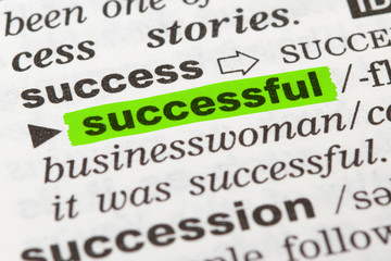 Obraz premium Word Successful in Dictionary