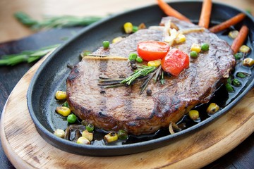 Steak in the iron pan