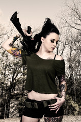 Woman with Assault Rifle