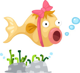 Illustration of fish white background