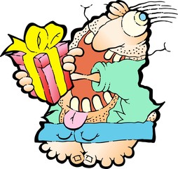 Dad receiving present