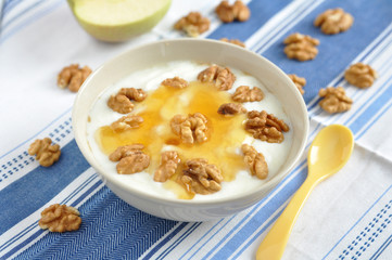 Joghurt mit Honig und Walnüssen