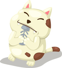 cat and fish. Vector illustration