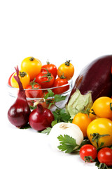 Healthy food. Fresh vegetables on a white background.