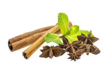 Cinnamon, mint and star-anise