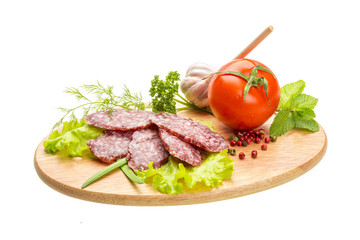 Fresh ripe salami