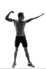 muscle man isolated on white