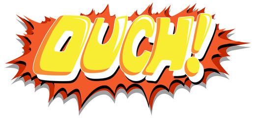 Ouch - Comic Expression Vector Text