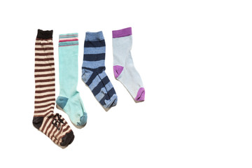 old socks, isolated on white background