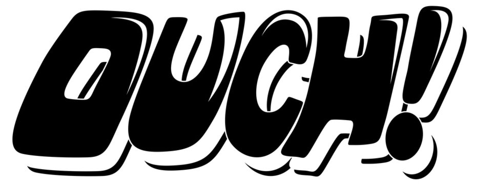Ouch - Comic Expression Vector Text