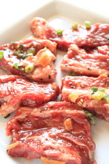 Fototapeta na wymiar korean cuisine, seasoned beef for yakiniku BBQ