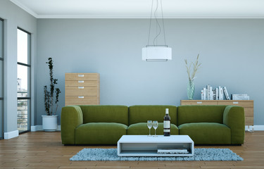 Fototapeta na wymiar Wohndesign - modernes Wohnzimmer