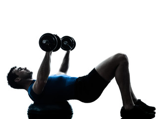 man exercising bosu weight training workout fitness posture
