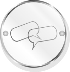 Metallic speech bubble icon