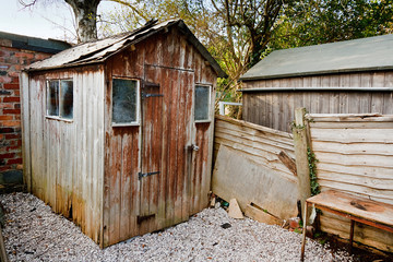 old run down worn out rotting garden shed