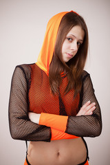 Teenager girl in the hood