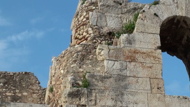 Ruined Arch of the Odeon of Herodes Atticus theater.