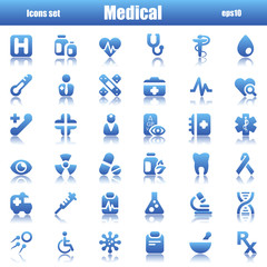 blue medical icons reflex