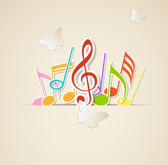 Paper notes and butterflies