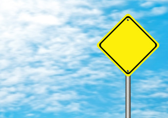 Blank  yellow traffic sign
