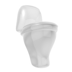 Isolated toilet bowl