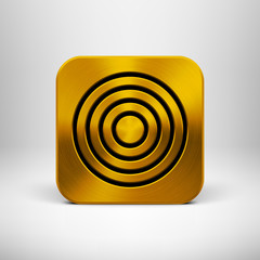 Technology App Icon with Gold Metal Texture