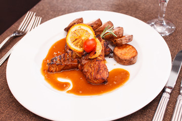 chicken with roasted potatoes