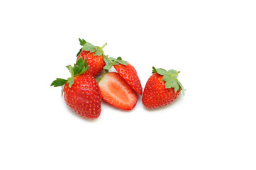 Strawberries isolated on white background