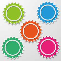 Colorful Star Paper Stickers Ring Empty