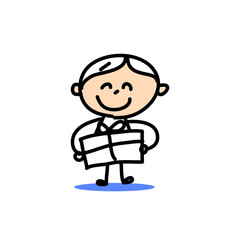 hand drawing cartoon emotion boys