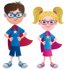 Foto auf Acrylglas Superhelden Super Kinder