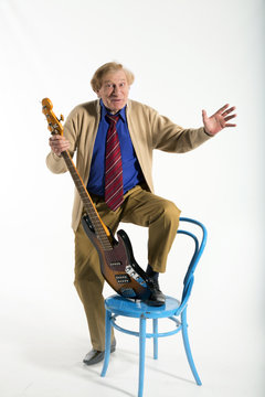 Old Rocker With Guitar