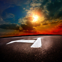 asphalt road with the sky