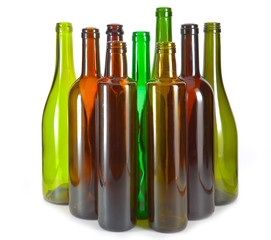 Bright colorful wine bottles