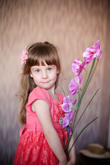 Portrait happy little girl.