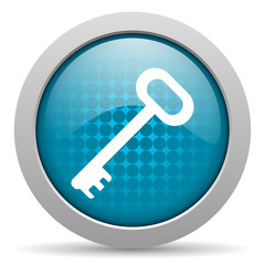 key blue circle web glossy icon