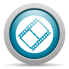 film blue circle web glossy icon