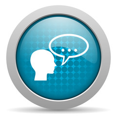 forum blue circle web glossy icon