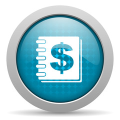 money blue circle web glossy icon