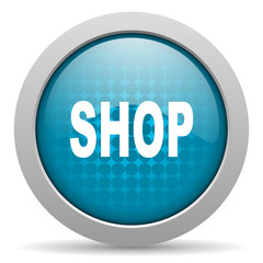shop blue circle web glossy icon