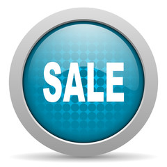 sale blue circle web glossy icon