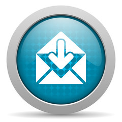 mail blue circle web glossy icon