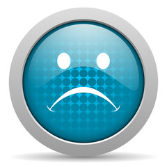 cry blue circle web glossy icon