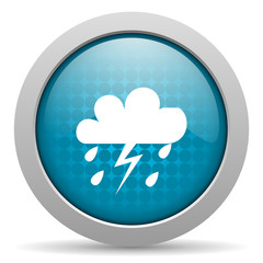 weather forecast blue circle web glossy icon