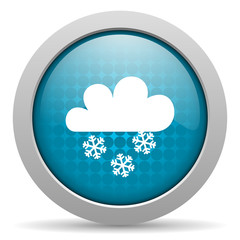 weather forecast blue circle web glossy icon