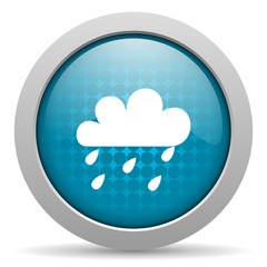 weather forecast blue circle web glossy icon