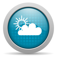 weather forecast blue circle web glossy icon