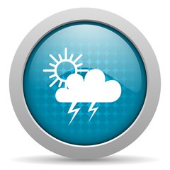 weather forecast blue circle web glossy icon