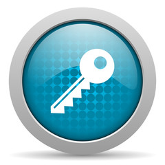 key blue circle web glossy icon