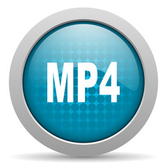 mp4 blue circle web glossy icon